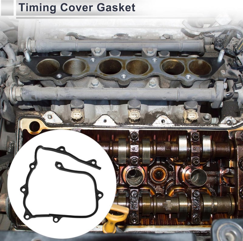 RATCHROLL Timing Cover Gasket for Subaru Forester 1999-2010 Long-lasting Sealing Chain Case Cover Gasket No.13594AA052/13594AA051 Rubber 1 Pcs - Image 2